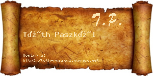 Tóth Paszkál névjegykártya