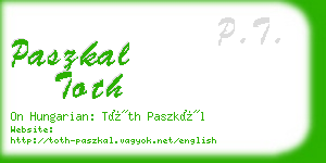 paszkal toth business card